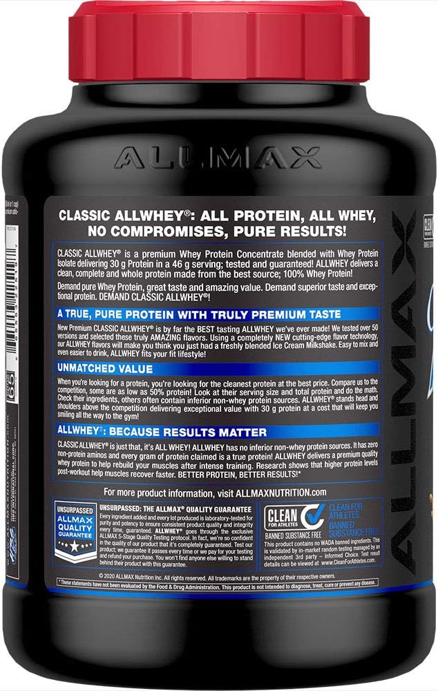 پروتئین وی آل وی کلاسیک آلمکس مدل ALLMAX ALLWHEY Classic 100 - ارسال 10 الی 15 روز کاری