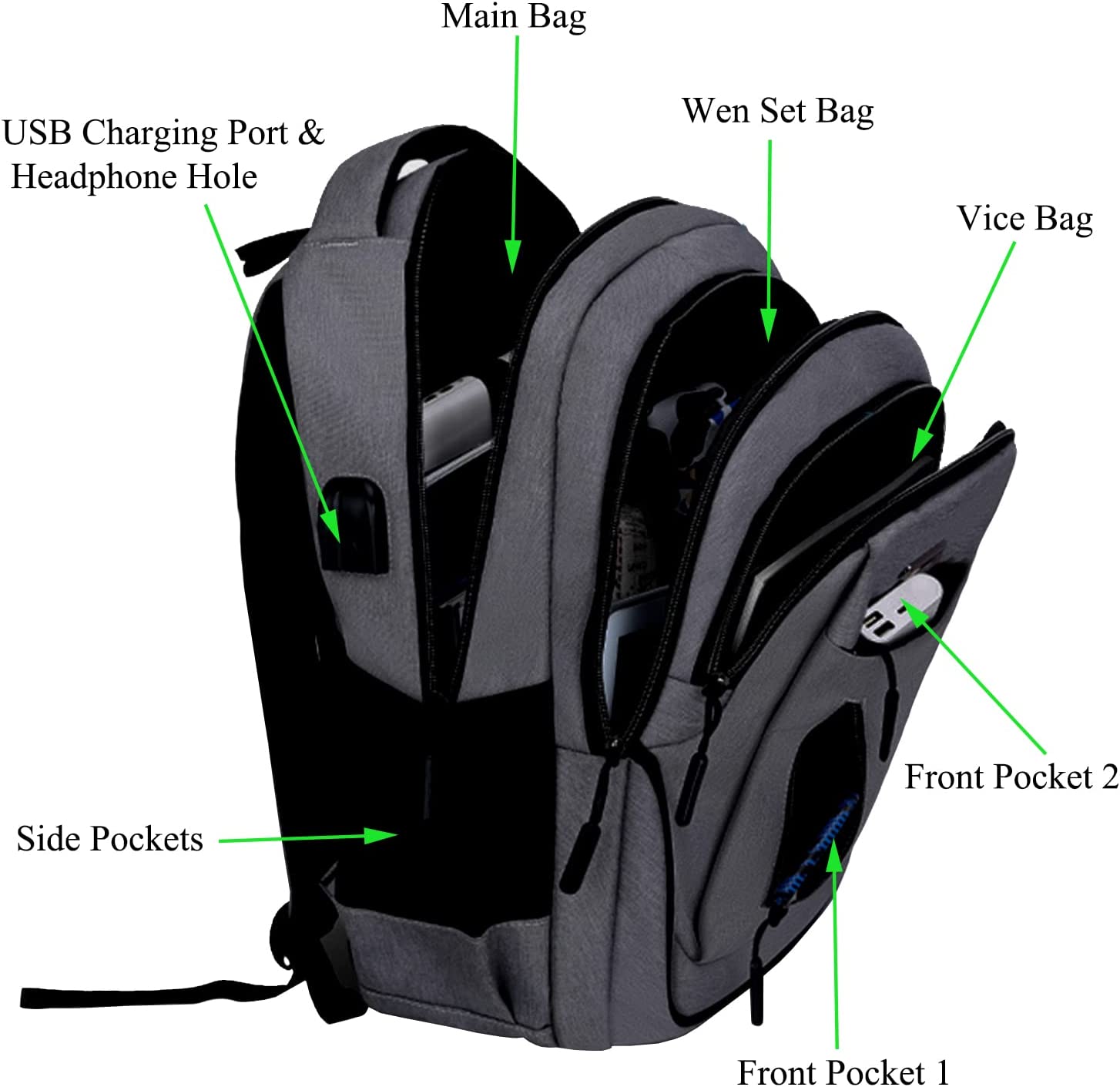 کوله پشتی با محفظه لپ تاپ Wesoke مدل 17.3 Inch - ارسال ۱۰ الی ۱۵ روز کاری