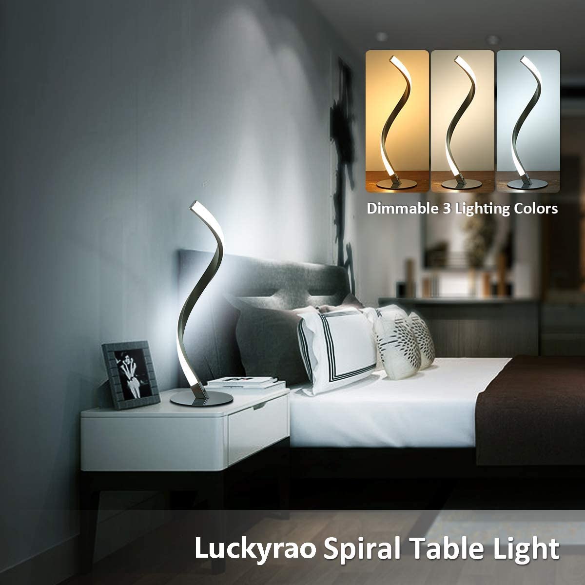 چراغ خواب Luckyrao Spiral LED Table Lamp6W Touch Sensor - ارسال ۱۰ الی ۱۵ روز کاری
