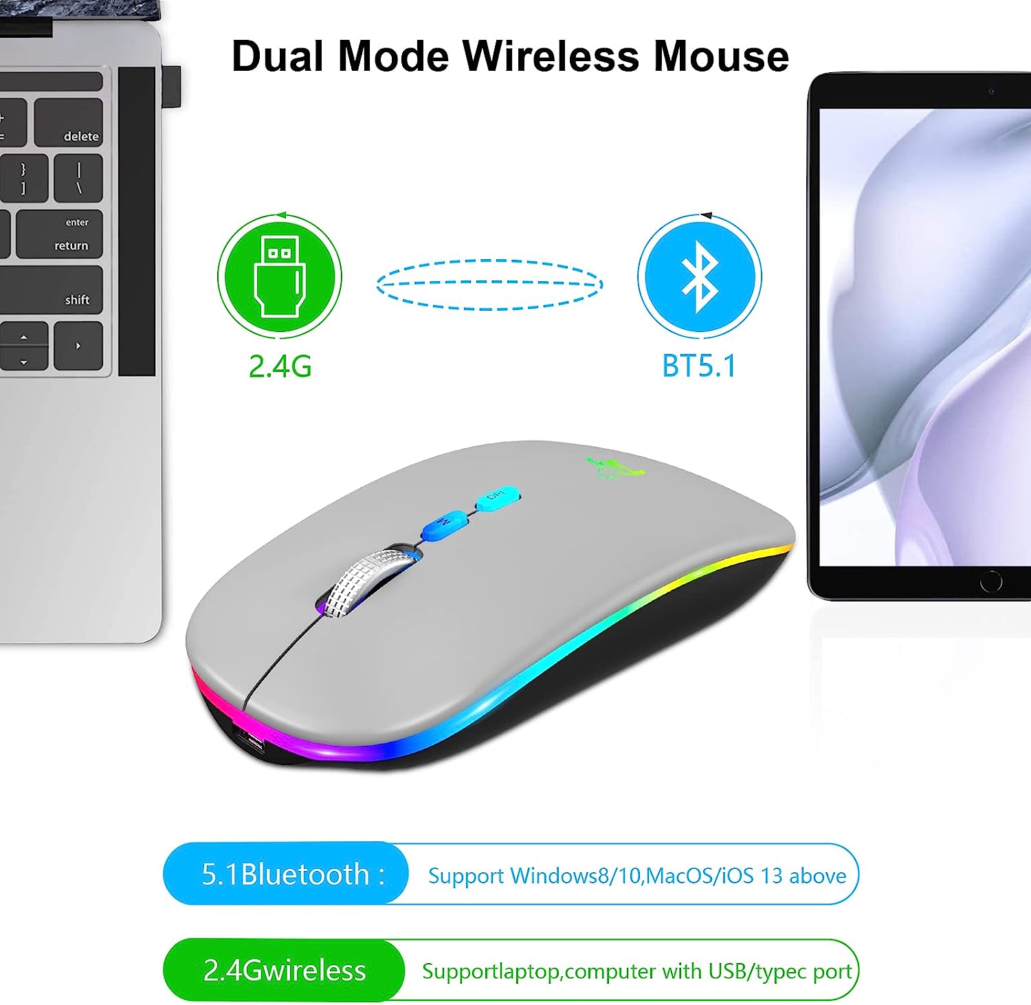 موس بی سیم مدل HOTLIFE LED Wireless Mouse - ارسال الی 10 الی 15 روز کاری