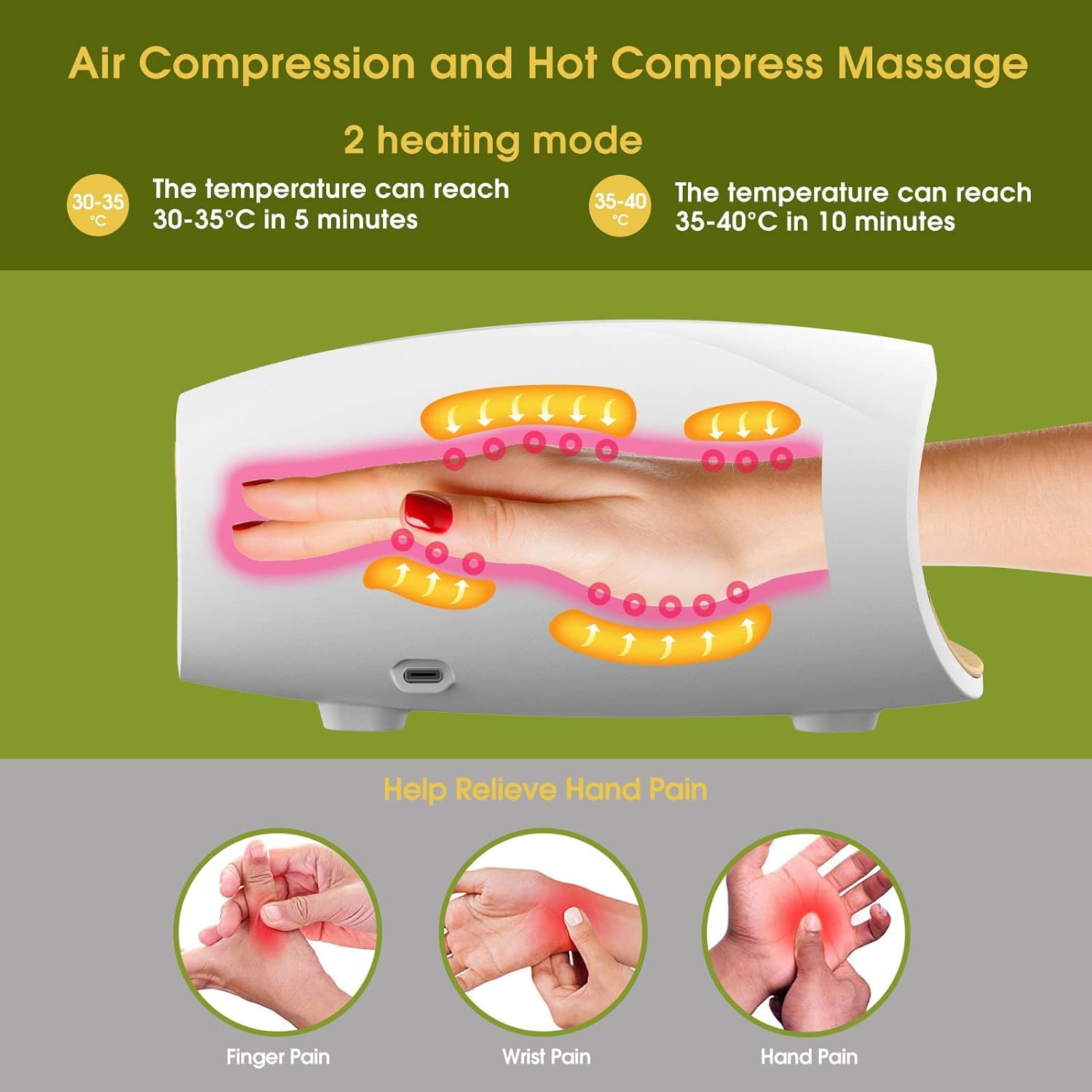 ماساژور دست برقی با گرما مدل Electric Hand Massager with Heat - ارسال 10 الی 15 روز کاری