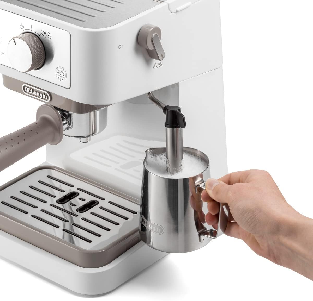 دستگاه قهوه ساز دستی فشار 15 بار سیستم کاپوچینو دلونگی DeLonghi مدل EC260.CR - ارسال 10 الی 15 روز کاری