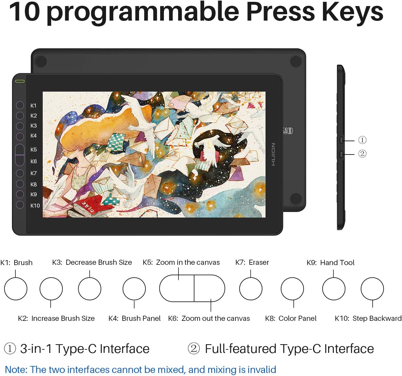 تبلت طراحی هویون HUION Drawing Tablet KAMVAS 16 (2021) - ارسال ۱۰ الی ۱۵ روز کاری