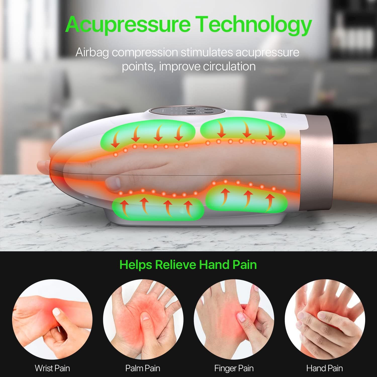 ماساژور دست برقی با فشرده سازی 6 حالته مدل runelk Hand Massager - ارسال 25 الی 30 روز کاری