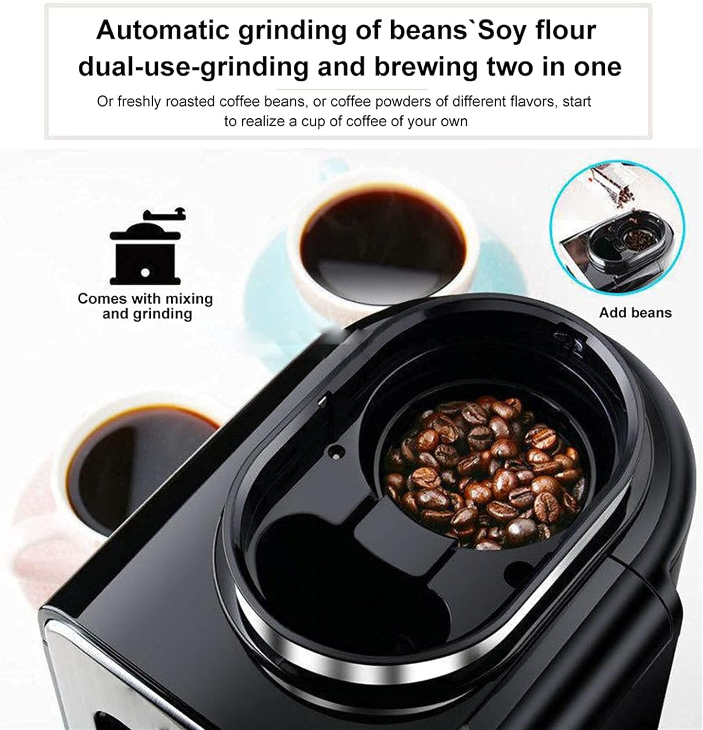 قهوه ساز خانگی اتوماتیک خانگی مدل BREAUX Household Automatic - ارسال 20 الی 25 روز کاری