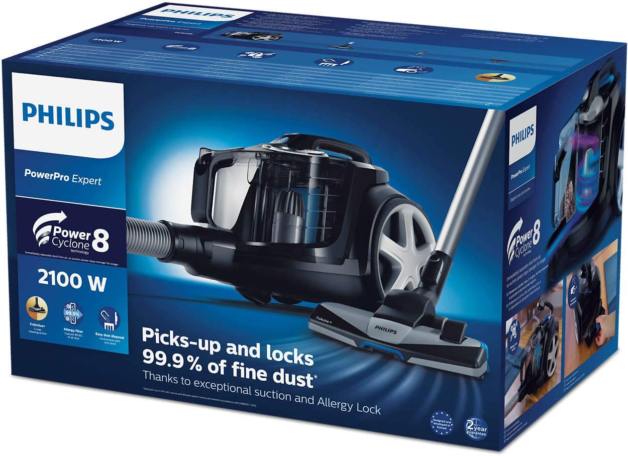 مشخصات جاروبرقی فیلیپس Philips Powerpro Expert Bagless Deep Black ...