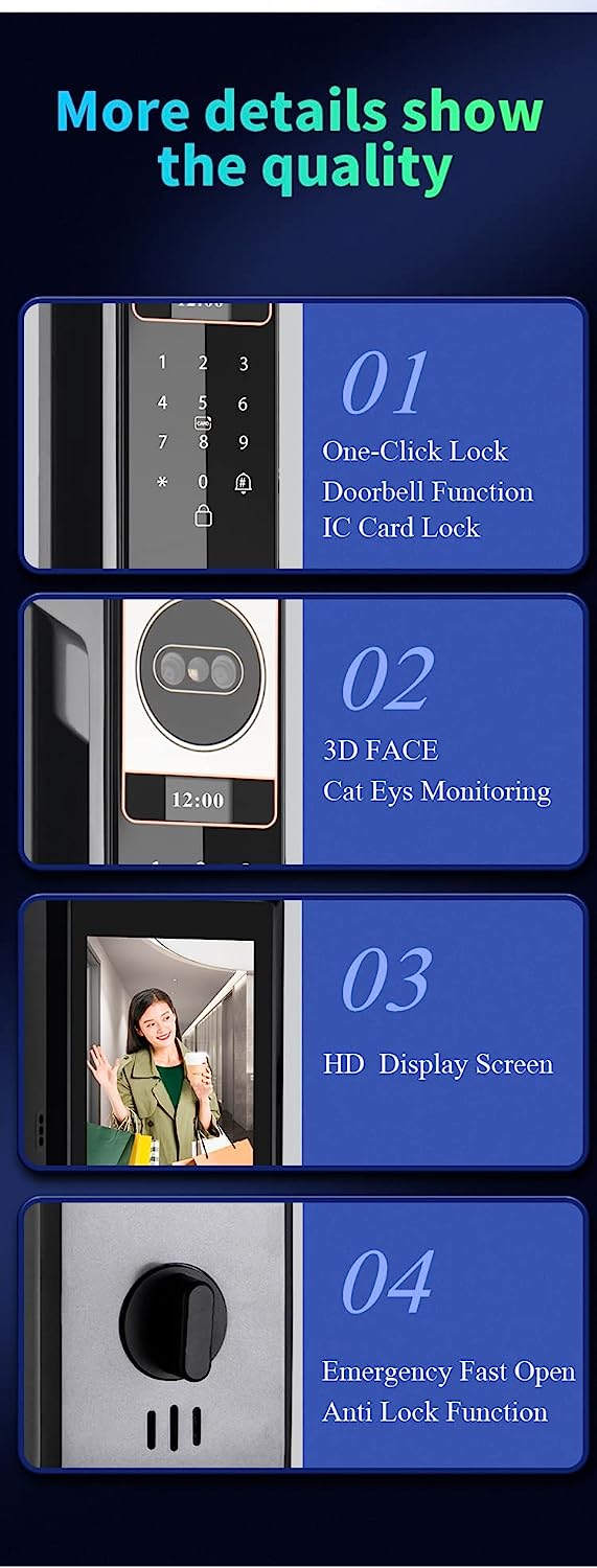 قفل درب هوشمند مدل Nomeregan Smart Lock - ارسال ۱۰ الی ۱۵ روز کاری