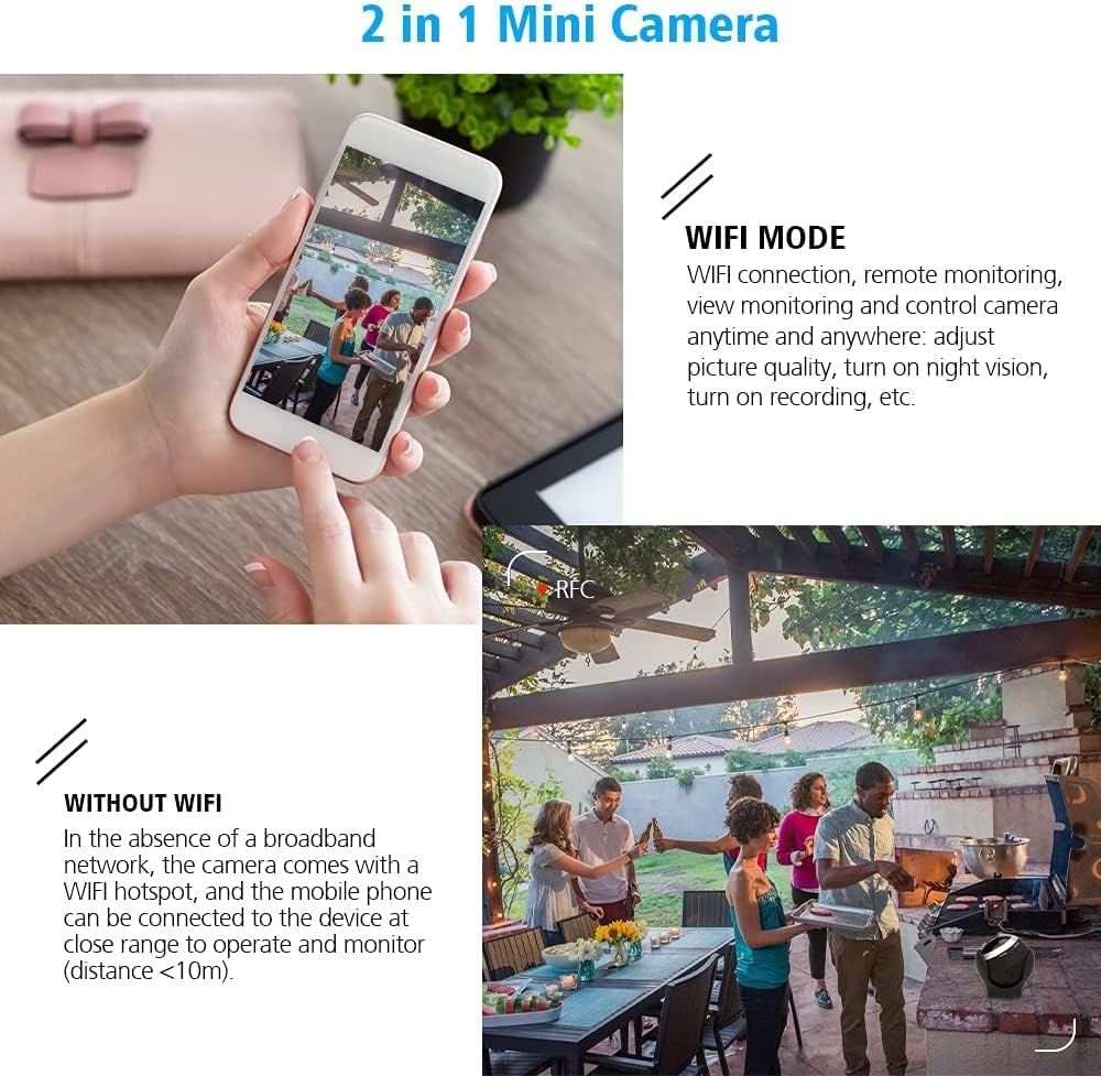 دوربین مخفی کوچک بی سیم مدل AccLoo Mini WiFi Camera - ارسال 10 الی 15 روز کاری