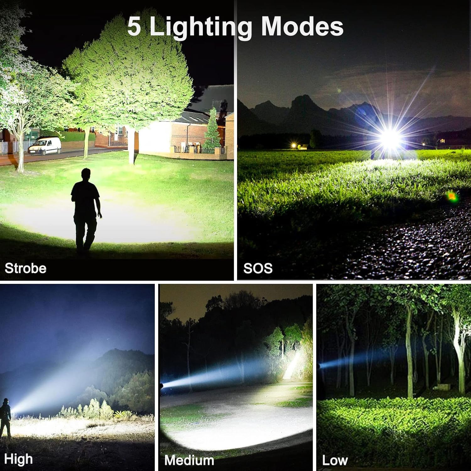 چراغ قوه قابل شارژ با قابلیت زوم مدل Rechargeable LED Flashlights - ارسال 10 الی 15 روز کاری