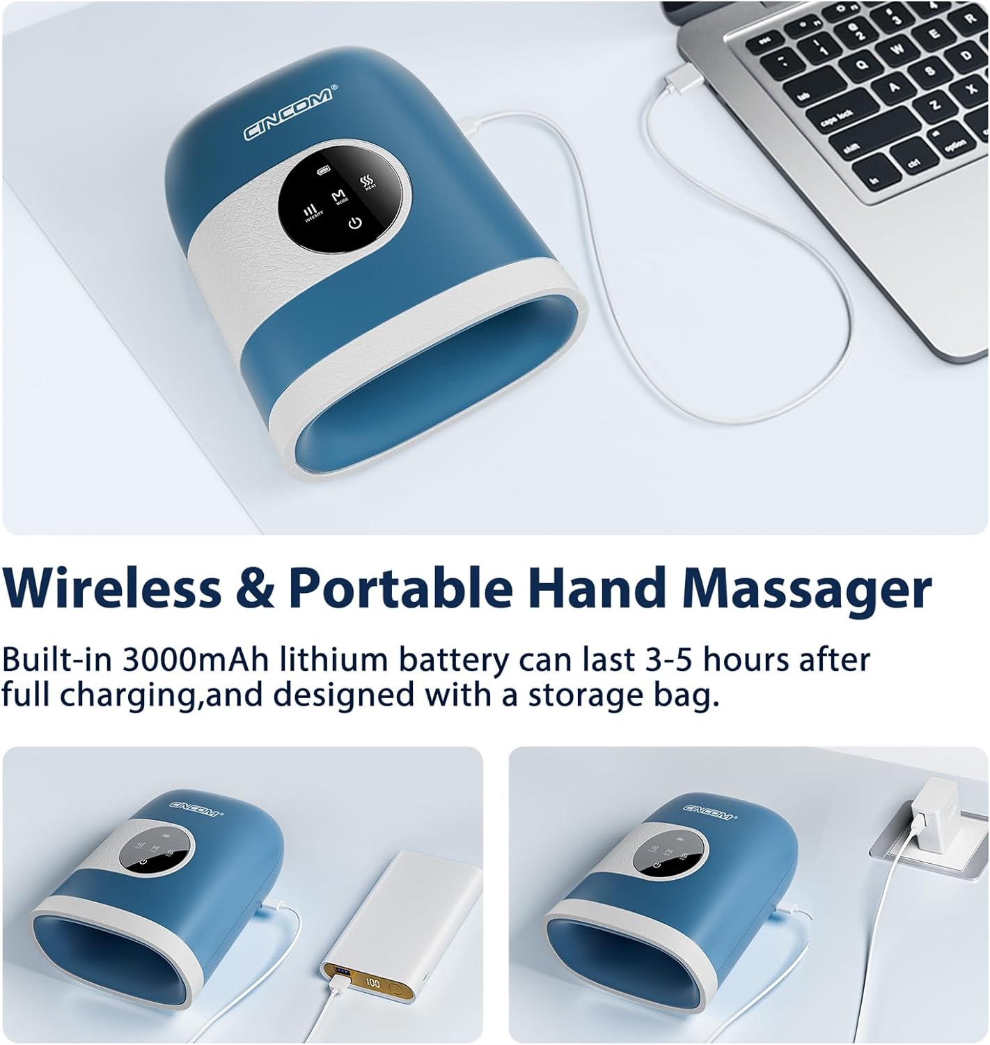 ماساژور دستی با گرما و فشرده سازی با صفحه نمایش لمسی مدل CINCOM Upgraded Hand Massager - ارسال 20 الی 25 روز کاری