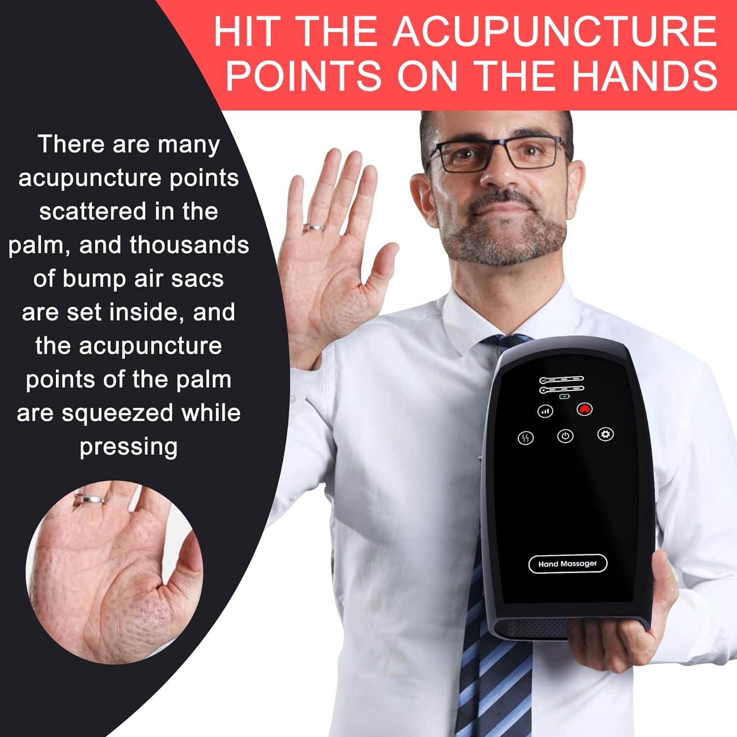 ماساژور دستی با گرما و فشرده سازی مدل Wutsar 2023 New Hand Massager - ارسال 20 الی 25 روز کاری