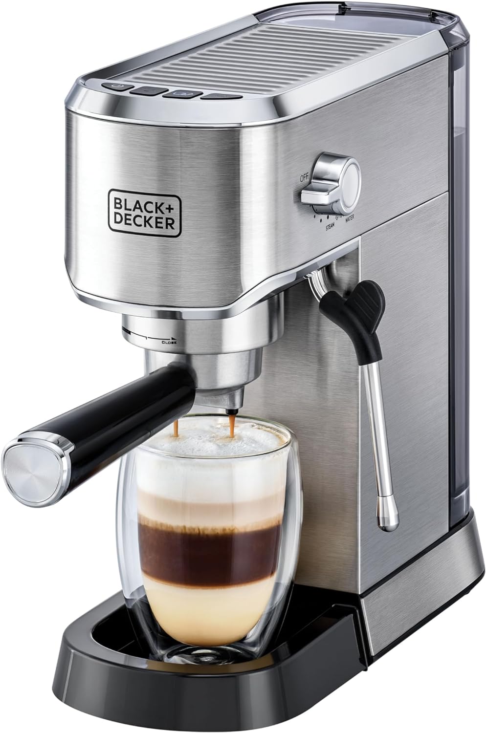 دستگاه قهوه ساز اسپرسو پمپ باریستا بلک اند دکر مدل BLACK+DECKER ECM150 - ارسال ۱۰ الی ۱۵ روز کاری