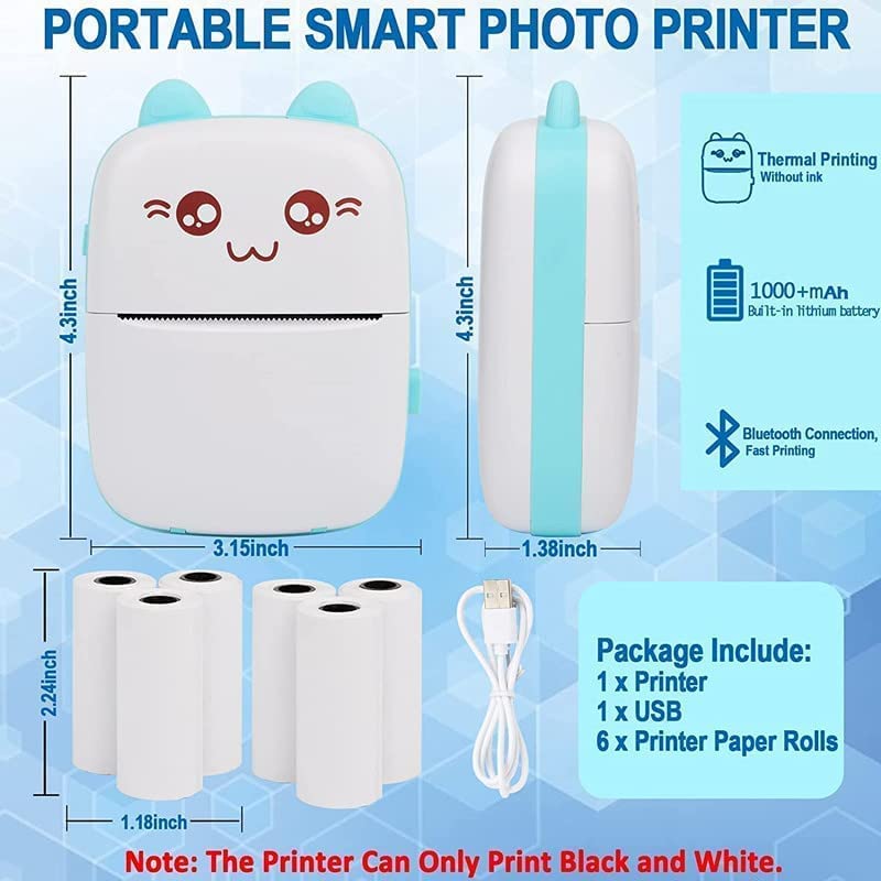 مینی پرینتر قابل حمل گودرن Goodern مدل Portable Photo Printer Mini - ارسال ۱۰ الی ۱۵ روز کاری