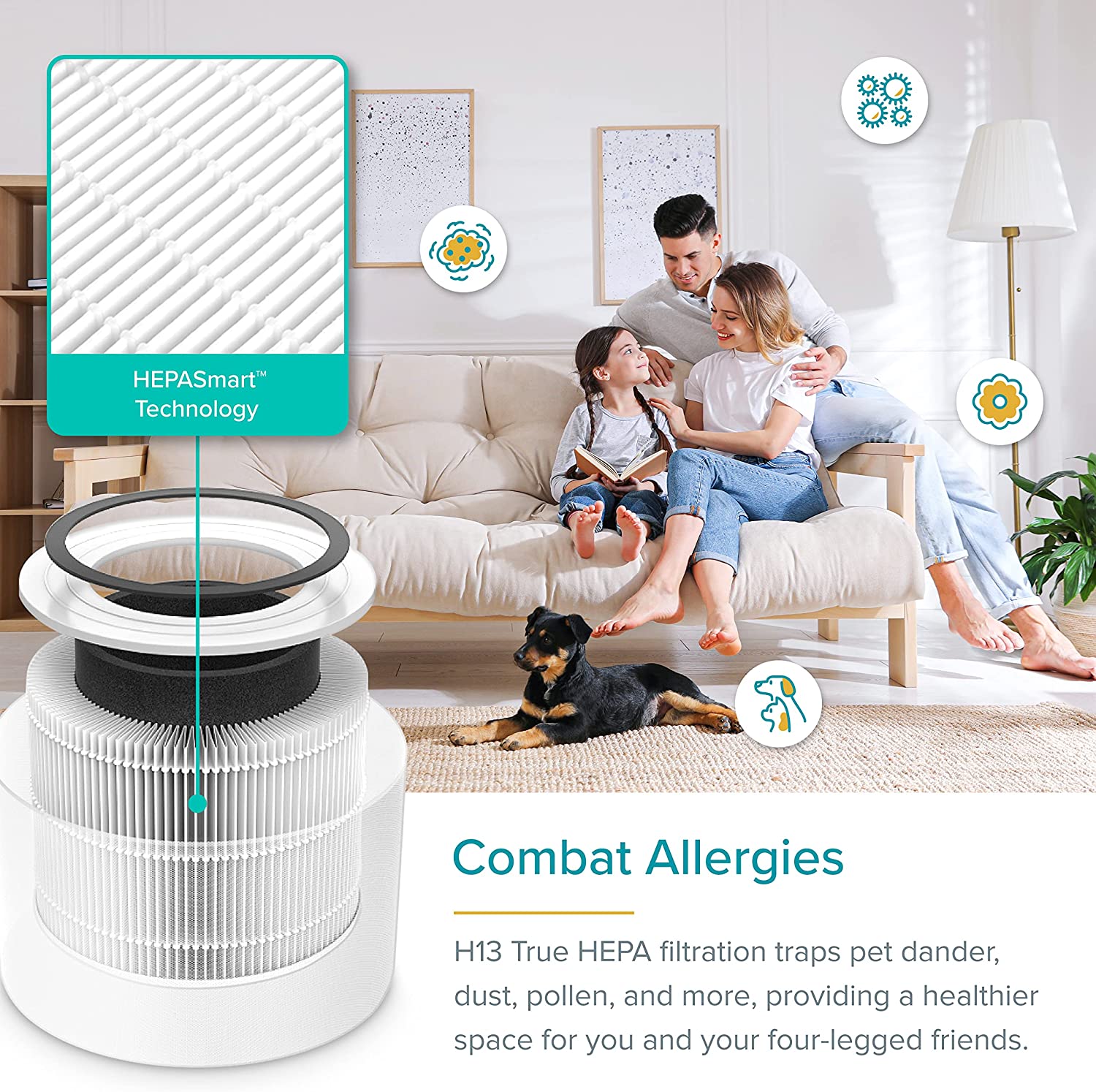 دستگاه تصفیه هوا Levoit Air Purifiers for Home Allergies and Pet Hair - ارسال 10 الی 15 روز کاری