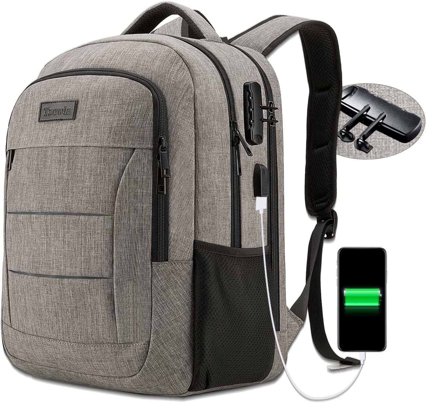 کوله پشتی با محفظه لپ تاپ Tzowla مدل laptop backpack - ارسال ۱۰ الی ۱۵ روز کاری