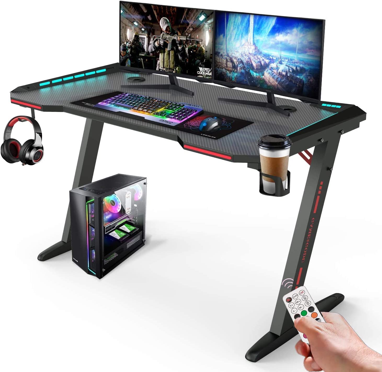 میز گیمینگ رویال پلار( سایز 120-140-160) RoyalPolar 1.2M Gaming Desk with Remote Control RGB Lights PC - ارسال ۱۰ الی ۱۵ روز کاری